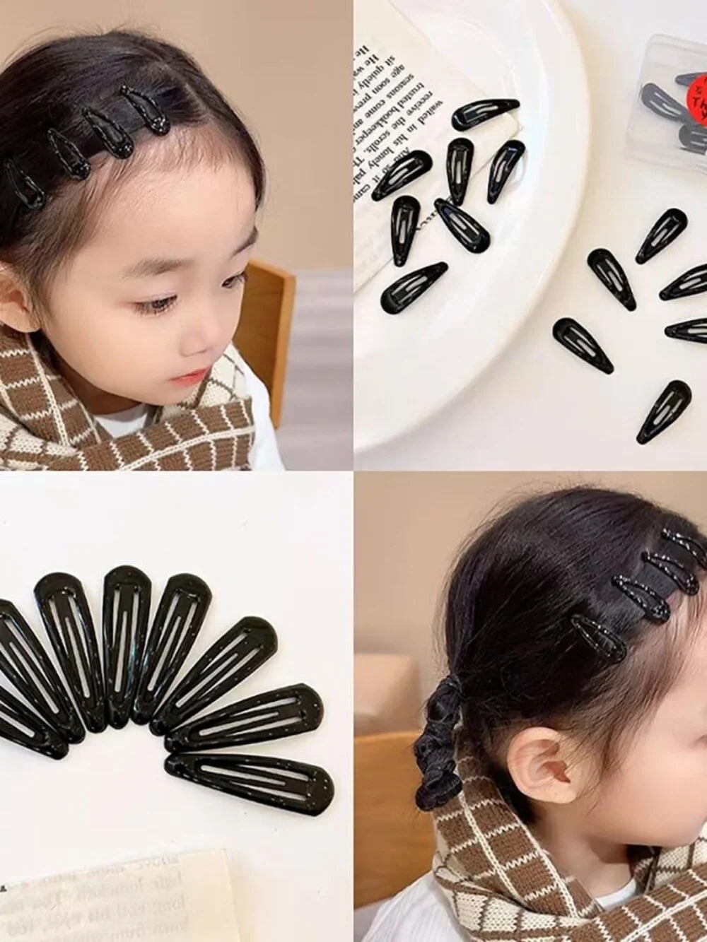 30,60 80 Pack Black 2 Inch Women Metal Snap Hair Clips Accessories No Slip Hair